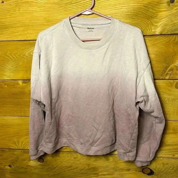 Madewell women’s ombre sweatshirt medium, mauve, pink long sleeve pull over Y2K - Picture 1 of 6